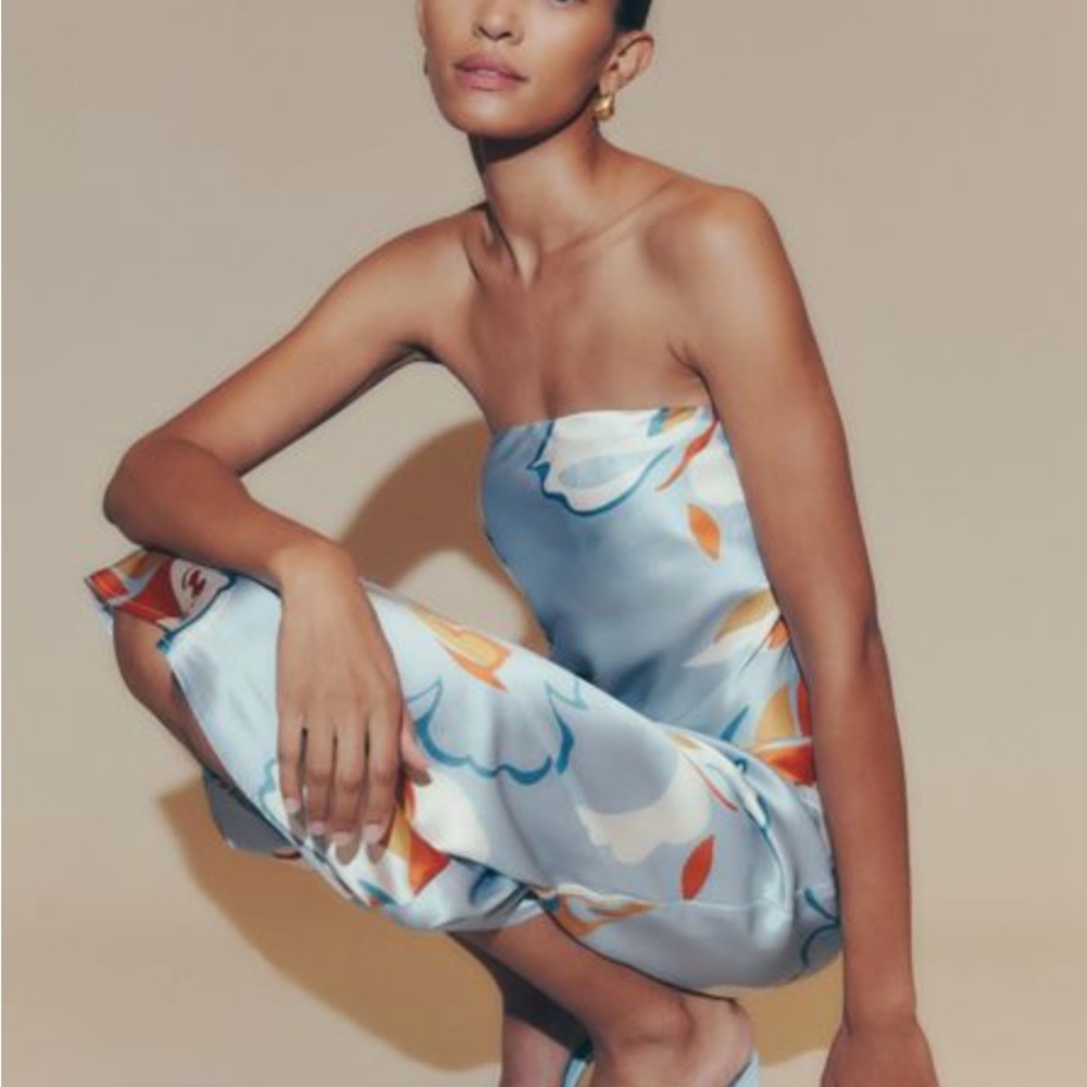Reformation Joanne Silk Dress in Hyperion